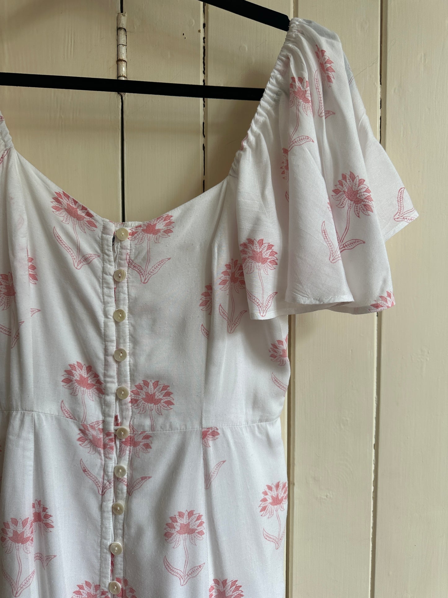 Second Hand - Small - Pink Floral Block Print Aanya Dress