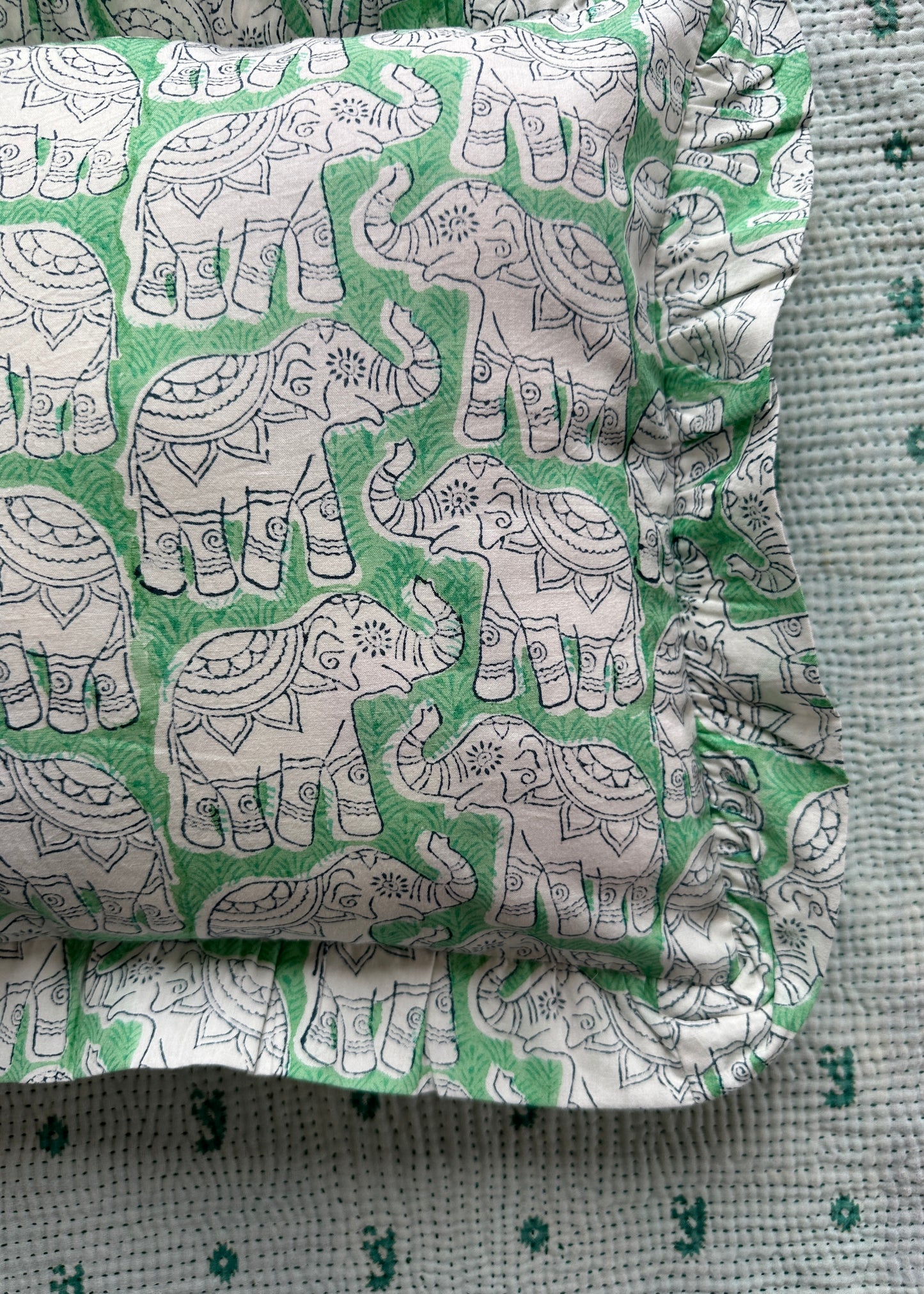 Turquoise Elephant Baby Pillowcase