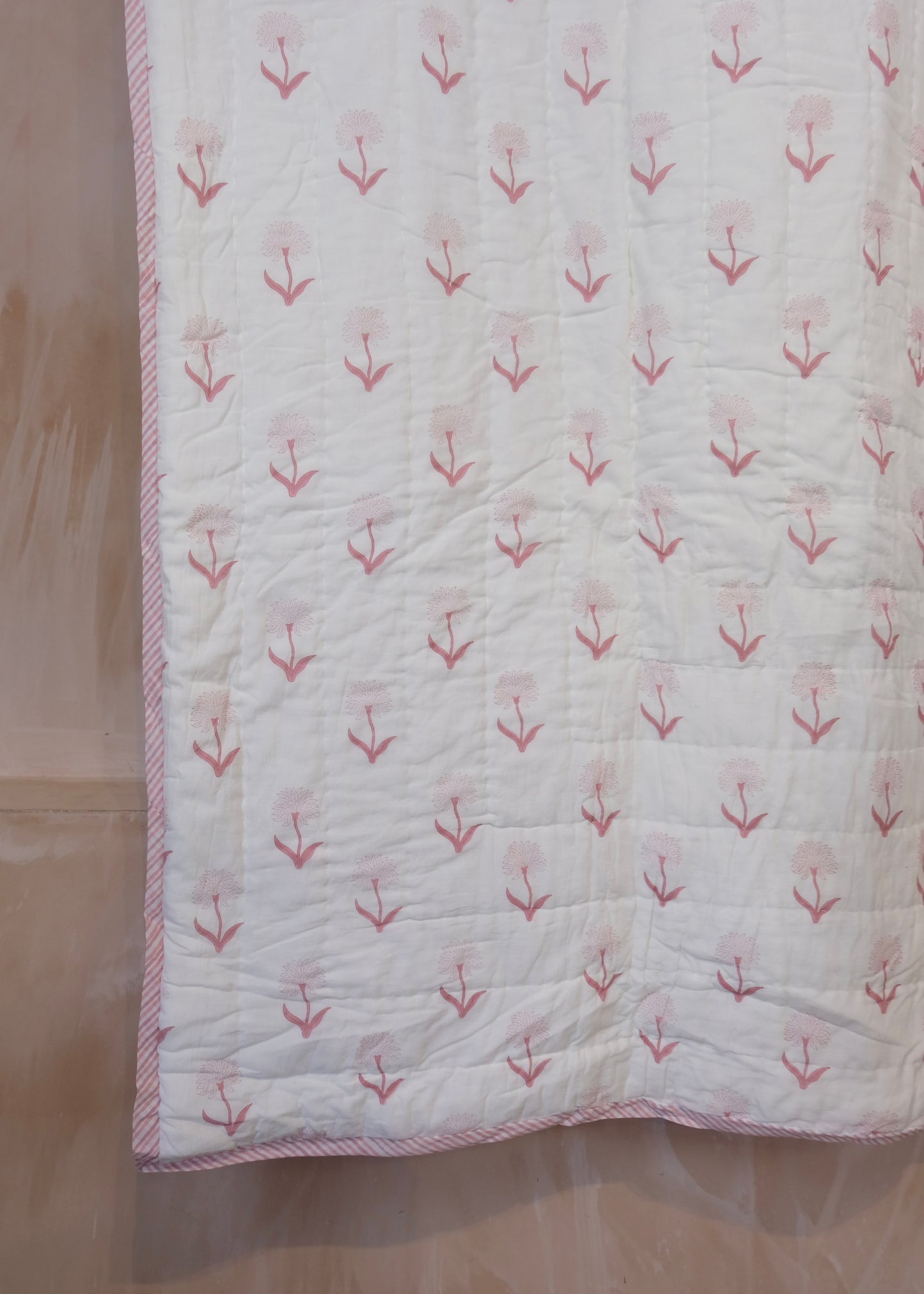 Pink Organic Cotton Bed Quilt