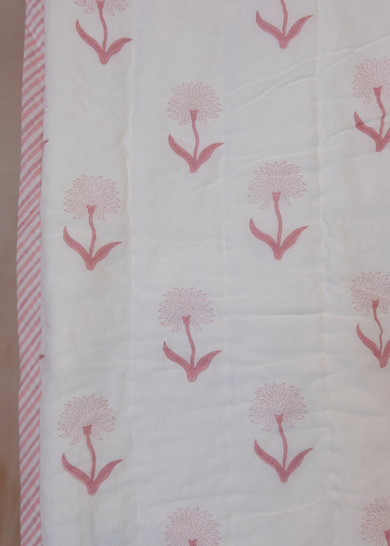 Pink Organic Cotton Bed Quilt