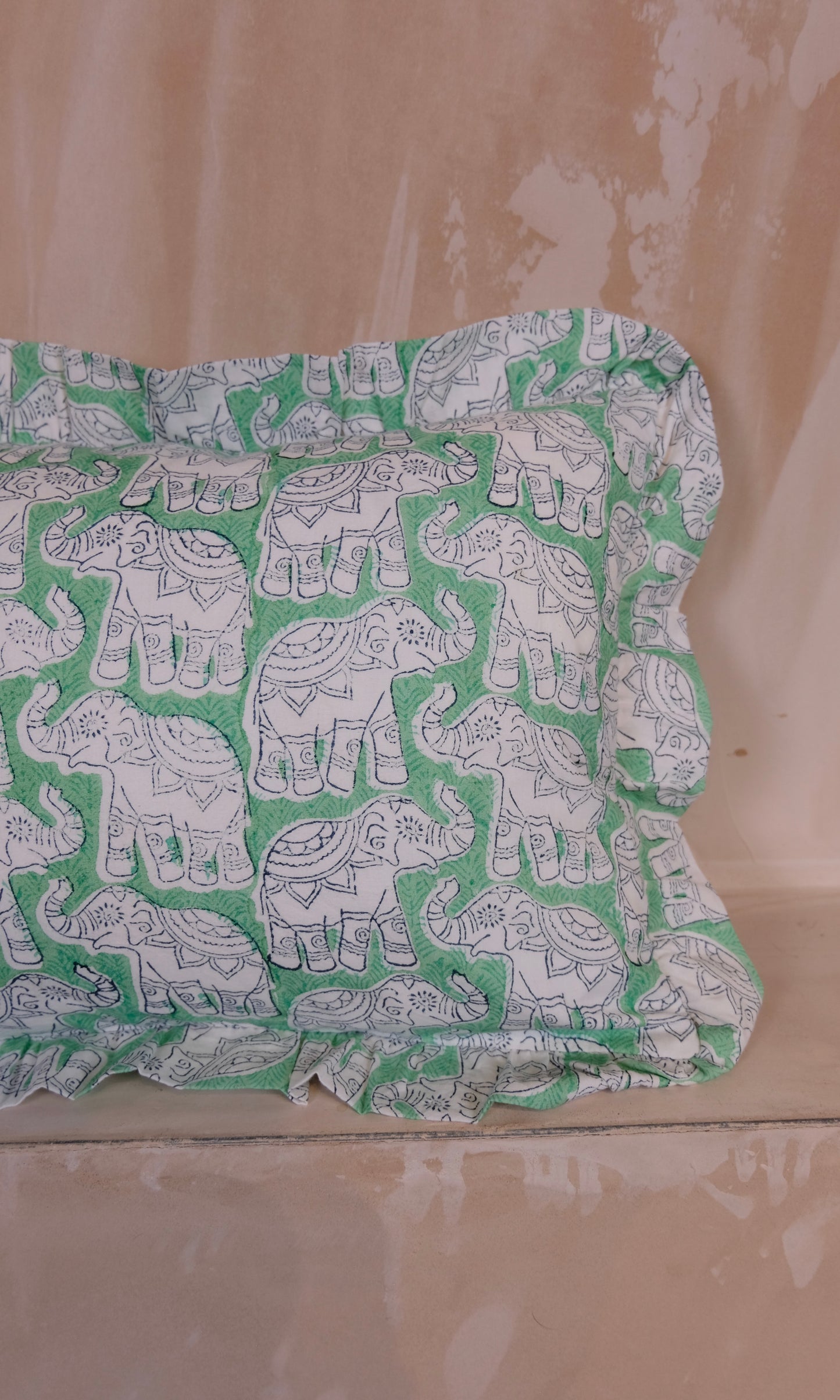 Mint Green Elephant Baby Pillowcase