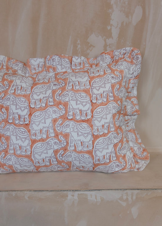 Peach Elephant Baby Pillowcase