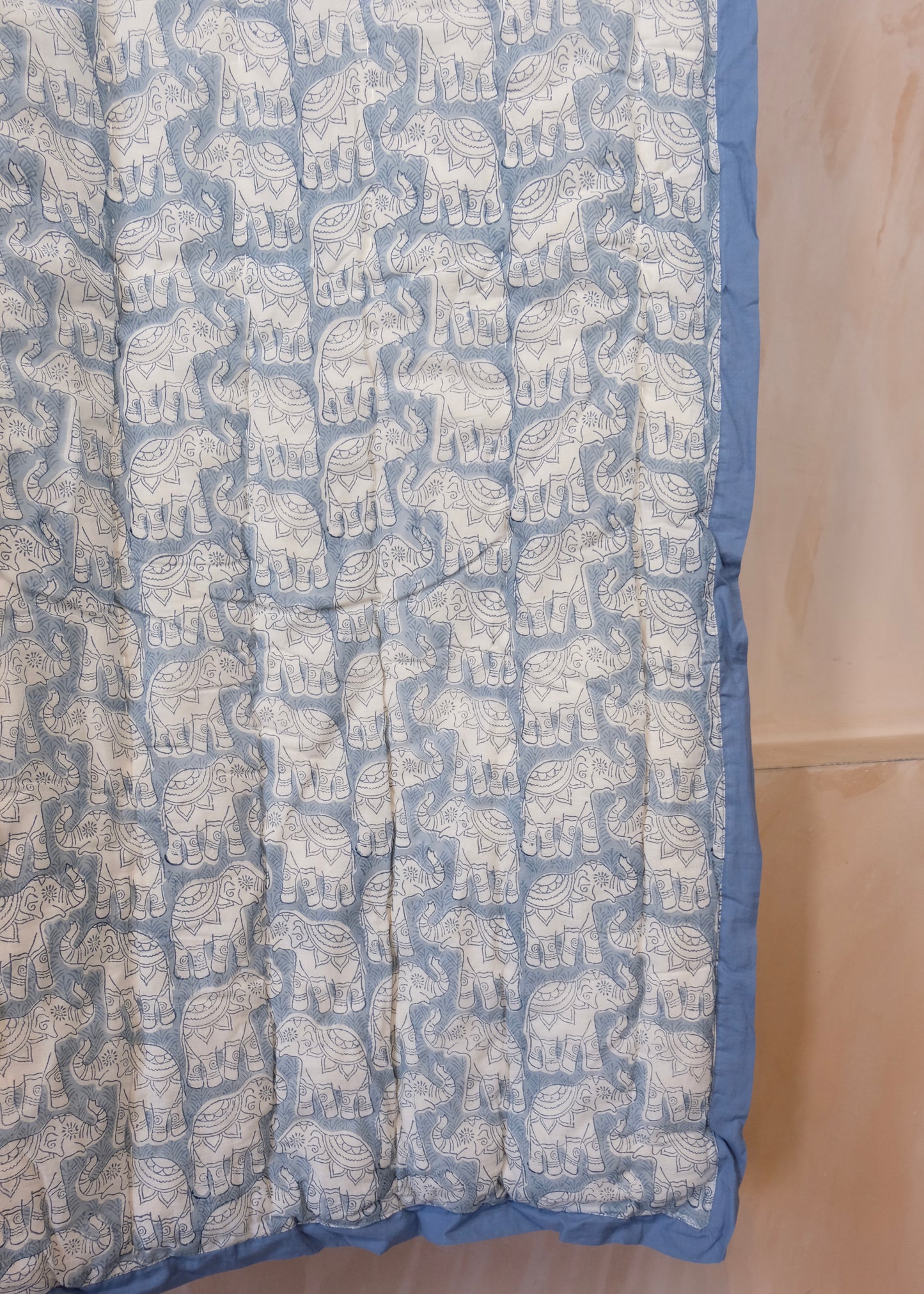 Blue Elephant Toddler / Single Quilt