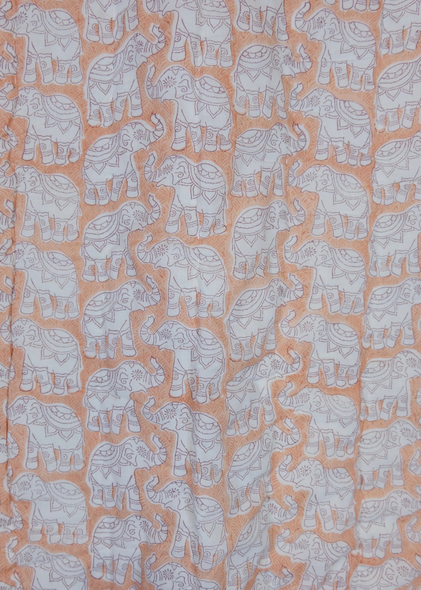 Peach Elephant Toddler / Single Quilt