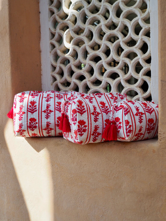 Red Organic Cotton Wash Bag