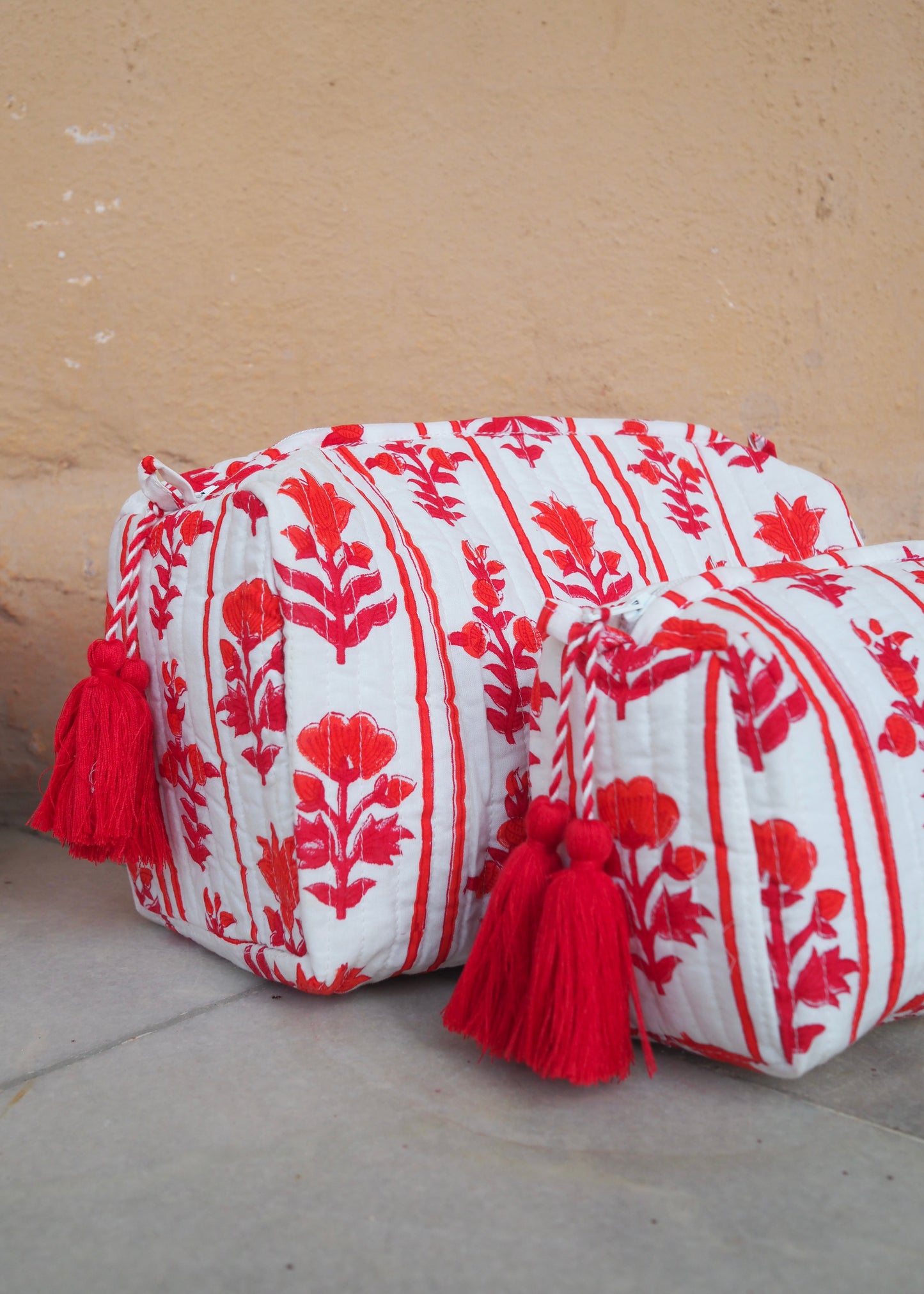 Red Organic Cotton Wash Bag