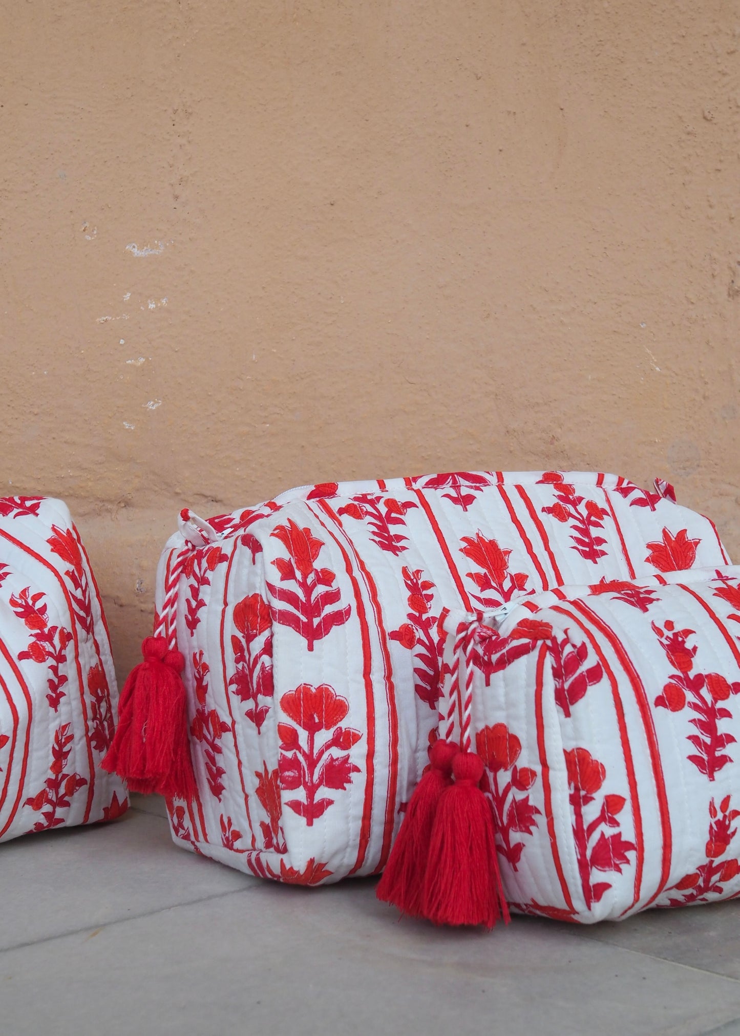 Red Organic Cotton Wash Bag