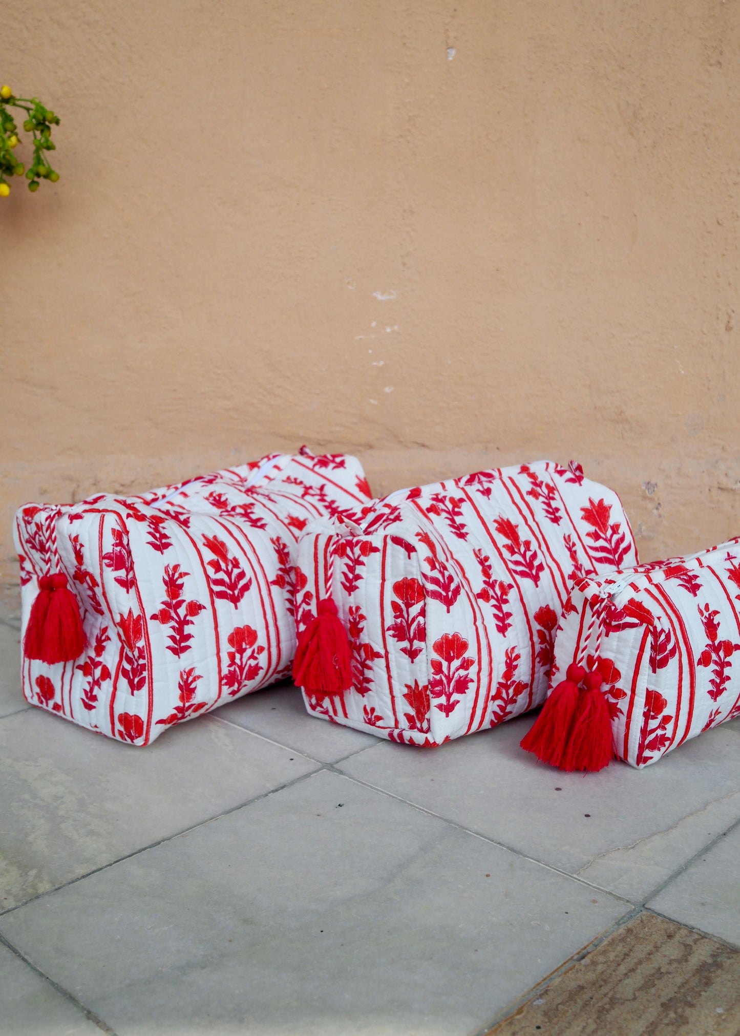 Red Organic Cotton Wash Bag