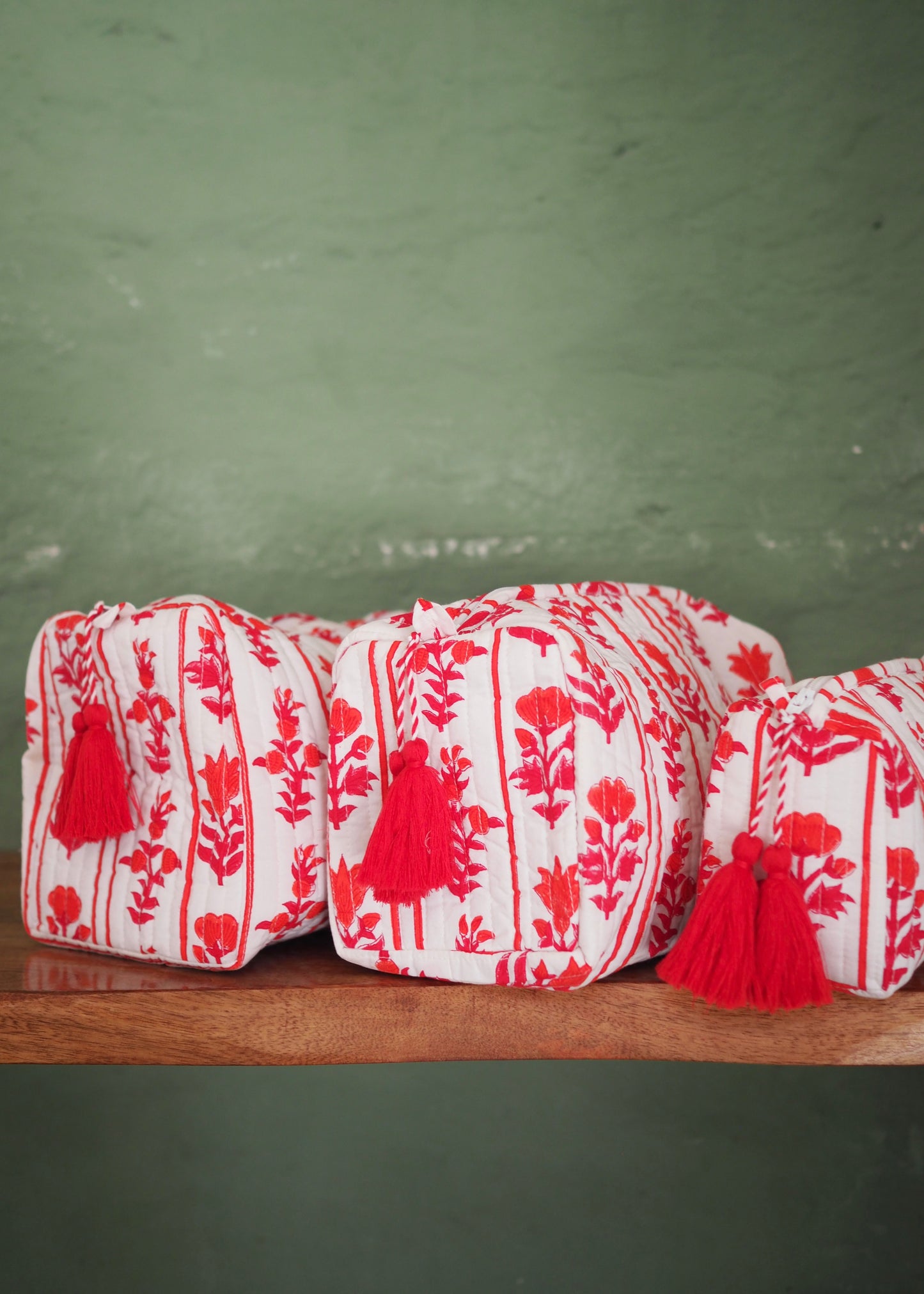 Red Organic Cotton Wash Bag